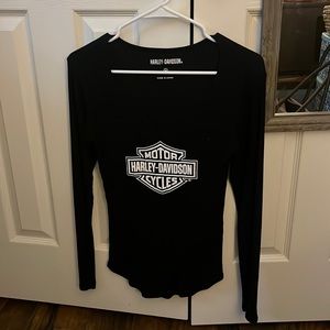 Women’s Harley Davidson Logo Longsleeve Top - Black Size M